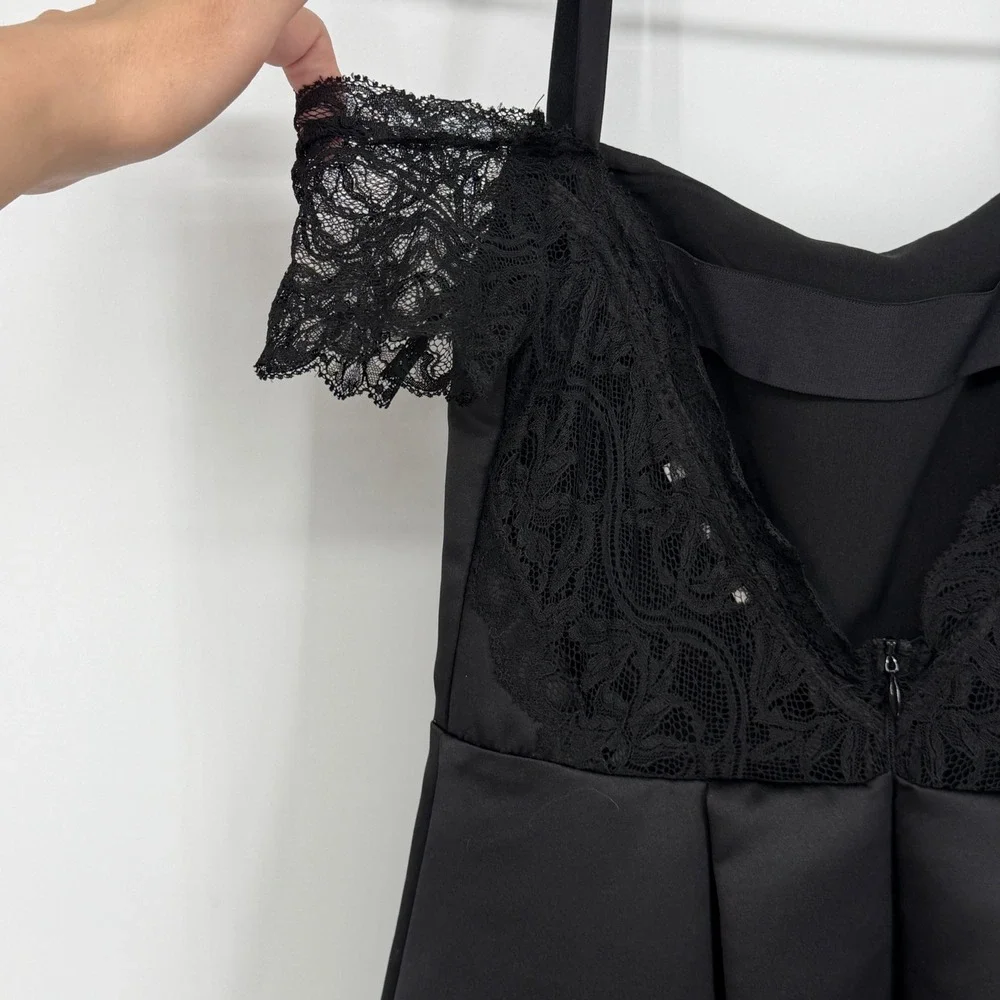 Sandro Paris Black Lace Fit‎ Flare Dress Sz 1 US 2-4